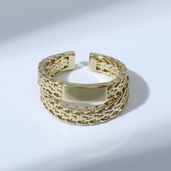 Кольцо "Медь" цепочка с пряжкой, цвет золото, безразмерное - фото 3922832