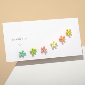 Пусеты набор 3 пары "Цветочки" мультики, цветные