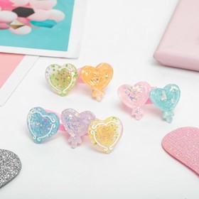 Кольцо детское ′Выбражулька′ сердечки-конфетки, форма МИКС, цвет МИКС, безразмерное в Донецке