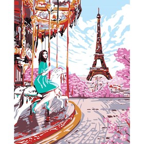 Алмазная мозаика на подрамнике с полным заполнением «Девушка в Париже», 20х30 см