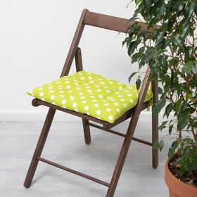 Сидушка на стул "Доляна" Зелёное яблоко 42х42х7см, 100% хлопок, 165 г/м2