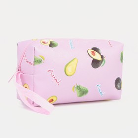 Cosmeticichka Dor avocado, 16 * 5 * 10cm, Depth on zipper, with handle, pink