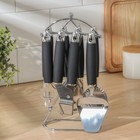 Набор кухонных инструментов «Реми», 6 предметов, на подставке, цвет чёрный - фото 800961954