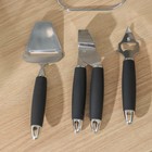 Набор кухонных инструментов «Реми», 6 предметов, на подставке, цвет чёрный - фото 800961956