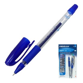 Ручка гелевая PENSAN "Soft Gel Fine", чернила синие, игольчатый узел 0,5 мм, удобный грип