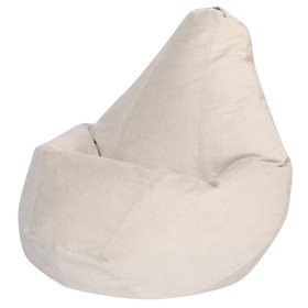 Кресло-мешок «Груша», велюр, размер XL, цвет светло-бежевый