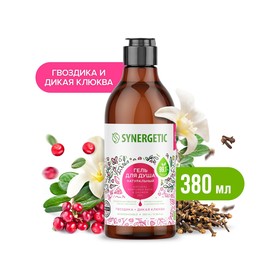 Гель для душа SYNERGETIC, биоразлагаемый, со вкусом гвоздики и дикой клюквы, 380 мл 7774634