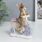 Сувенир полистоун "Крольчонок на велосипеде с корзинкой цветов" 13х5,5х10,5 см - фото 7896040