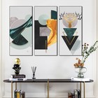 Наклейка пластик интерьерная триптих "Геометрия. Олень" набор 3 листа 29,5х61 см - фото 800970188