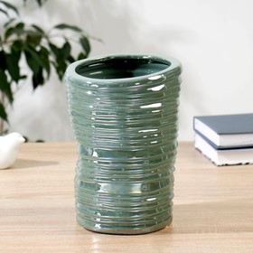 Ваза керамика "Алонсо" H=21 см, d=15см, зелёный