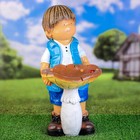 Садовая фигура "Мальчик с грибом" 52см - фото 7896115