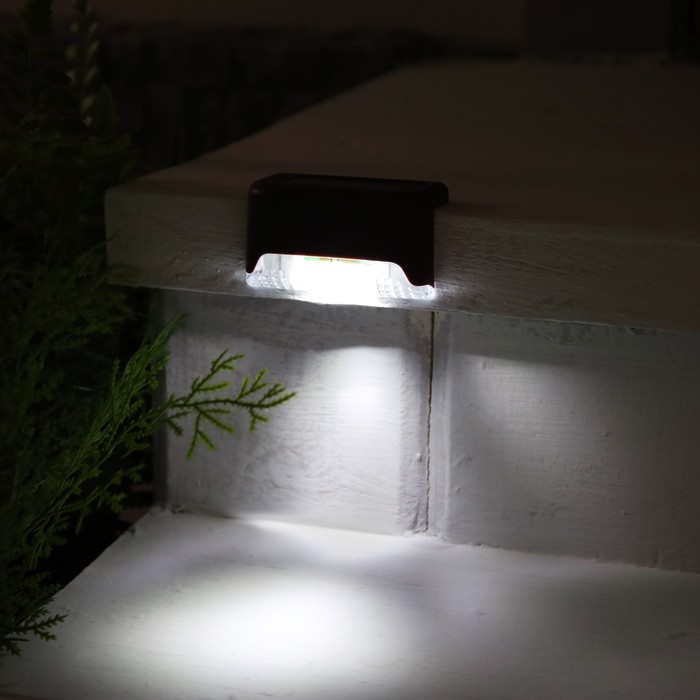 Садовый светильник на солнечной батарее, 8 × 4.5 × 4.5 см, 1 LED, свечение белое, коричневый - фото 4796013