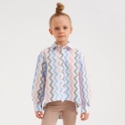 Рубашка для девочки MINAKU: Cotton Collection цвет белый, рост 122 - фото 800983512