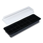 Мини-парник для рассады, 57 × 18 × 12 см, 3 вставки, 18 ячеек, чёрный, Greengo 7675052