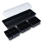 Мини-парник для рассады, 57 × 18 × 12 см, 3 вставки, 18 ячеек, чёрный, Greengo 7675052