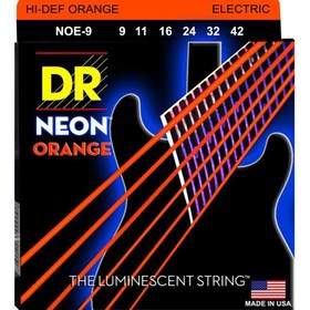 Комплект струн для электрогитары NOE-9 Neon Orange никелированные, с покрытием, 9-42