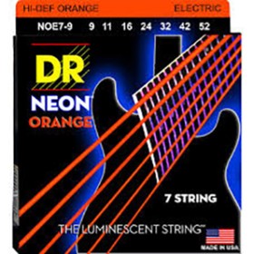 Комплект струн для 7-струнной электрогитары NOE7-9 Neon Orange никелированные,с покрытием, 9-52   75