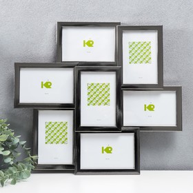 Фоторамка пластик на 7 фото "KRUZO", цв. серебряный металл