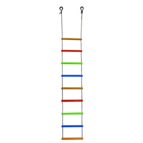 Лестница веревочная 9 перекладин d=25, цвет радуга