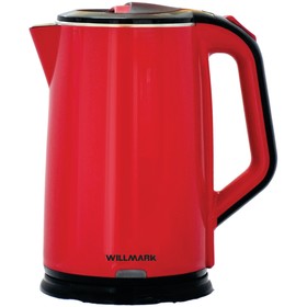 Чайник электрический WILLMARK WEK-2012PS, пластик, колба металл, 2 л, 2000 Вт, красный