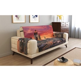 Дивандек на 2х местный диван с подлокотниками, размер 135x165 см + 30 см клапан