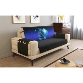 Дивандек на 3х местный диван с подлокотниками, размер 195x165 см + 30 см клапан