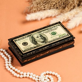 Шкатулка - купюрница «Доллар», 8,5×17 см, лаковая миниатюра - фото 10546017