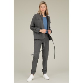 Костюм женский: брюки и жакет, размер 46, цвет серый