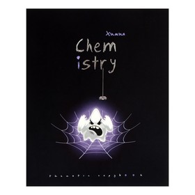Тетрадь предметная "Хэллоуин" 48 листов в клетку "Химия", обложка мелованный картон, тиснение фольгой, блок офсет