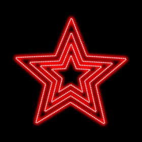 Светодиодное панно "Красная звезда", 110 x 103 x 4 см, 30 Вт