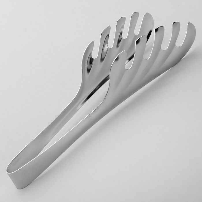 Щипцы для спагетти, h=22 см, толщина 0,8 мм, цвет серебряный - фото 261912