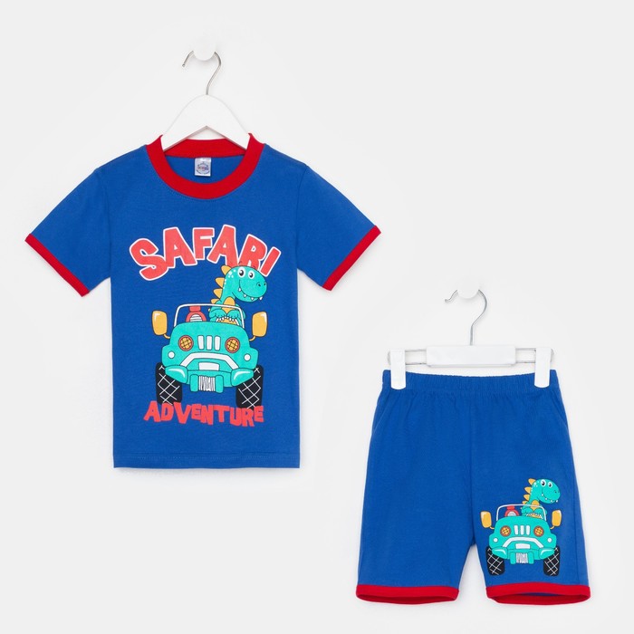 Комплект для мальчика (футболка/шорты), цвет электрик, рост 92 - фото 4353363
