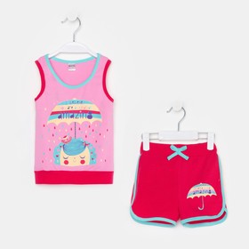 Комплект для девочки (майка/шорты), цвет розовый, рост 104