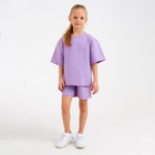 Костюм детский (футболка, шорты) MINAKU: Casual Collection цвет лиловый, рост 152 - фото 800996591