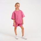 Костюм детский (футболка, шорты) MINAKU: Casual Collection цвет пудровый, рост 134 - фото 4852743
