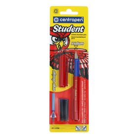 Школьная перьевая ручка с картриджем Centropen 2156 Student, линия 0,3 мм, цвет синий, блистер