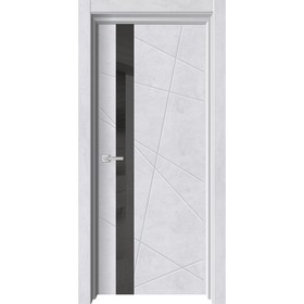 Дверное полотно «Торонто 1», 700 × 2000 мм, глухое, цвет бетон снежный / лакобель чёрная