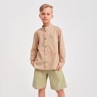 Рубашка для мальчика MINAKU: Cotton Collection цвет бежевый, рост 134 - фото 4866573