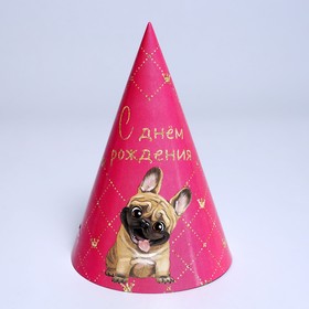 Колпак бумажный "С днём рождения" пёсель в Донецке