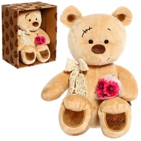 Мягкая игрушка «Медведь Misha с цветами», 30 см