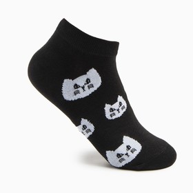 Носки женские "Кошечки", цвет чёрный, размер 36-40