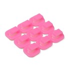 Держатель самоклеящийся для проводов и гирлянд ТУНДРА krep, 15х15х10 мм, розовый, 9 шт. 7514365