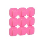 Держатель самоклеящийся для проводов и гирлянд ТУНДРА krep, 15х15х10 мм, розовый, 9 шт. 7514365