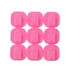 Держатель самоклеящийся для проводов и гирлянд ТУНДРА krep, 15х15х10 мм, розовый, 9 шт. 7514365