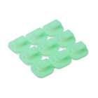 Держатель самоклеящийся для проводов и гирлянд ТУНДРА krep, 15х15х10 мм, зеленый, 9 шт. 7514366