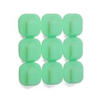 Держатель самоклеящийся для проводов и гирлянд ТУНДРА krep, 15х15х10 мм, зеленый, 9 шт. 7514366