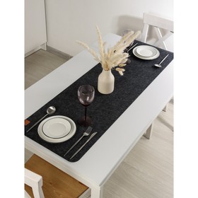 Дорожка на стол « Грэй», 40×150 см, толщина 4 мм, цвет тёмно-серый