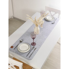 Дорожка на стол « Грэй», 40×150 см, толщина 4 мм, цвет светло-серый