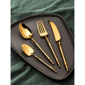 Set of colonnade cutlery, 4 objects, color gold