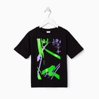 Футболка детская MINAKU Graffiti, цвет чёрный, рост 128 - фото 801407856 Футболка детская MINAKU Graffiti, цвет чёрный, рост 128 - фото 801407856